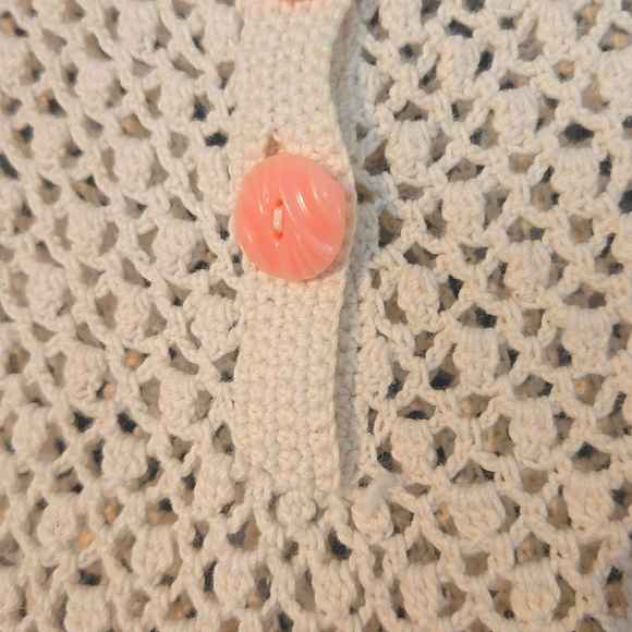 Vtg Crochet Dress Beach Boho Mod Hippy Chic - Picture 4 of 6